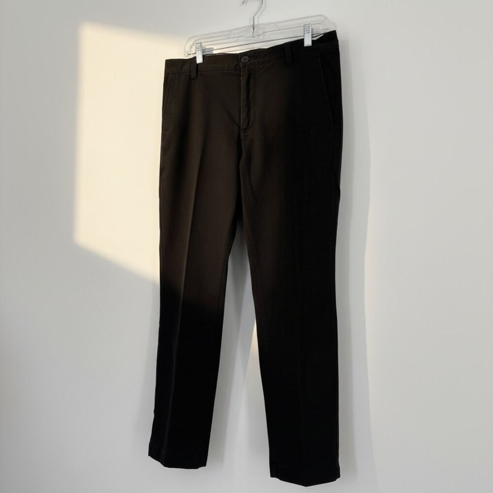 Dockers Slim Fit Black Pants Mens 34x29 Flat Front Casual Dress Street